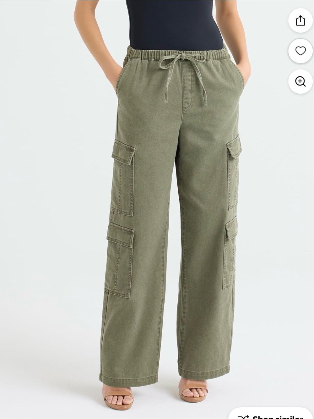 Sofia Vergara Women's Plus Size Diana Mid Rise Relaxed Straight Cargo Pants 22W